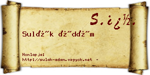 Sulák Ádám névjegykártya