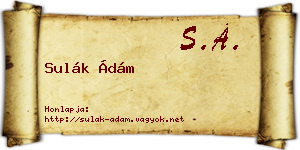 Sulák Ádám névjegykártya